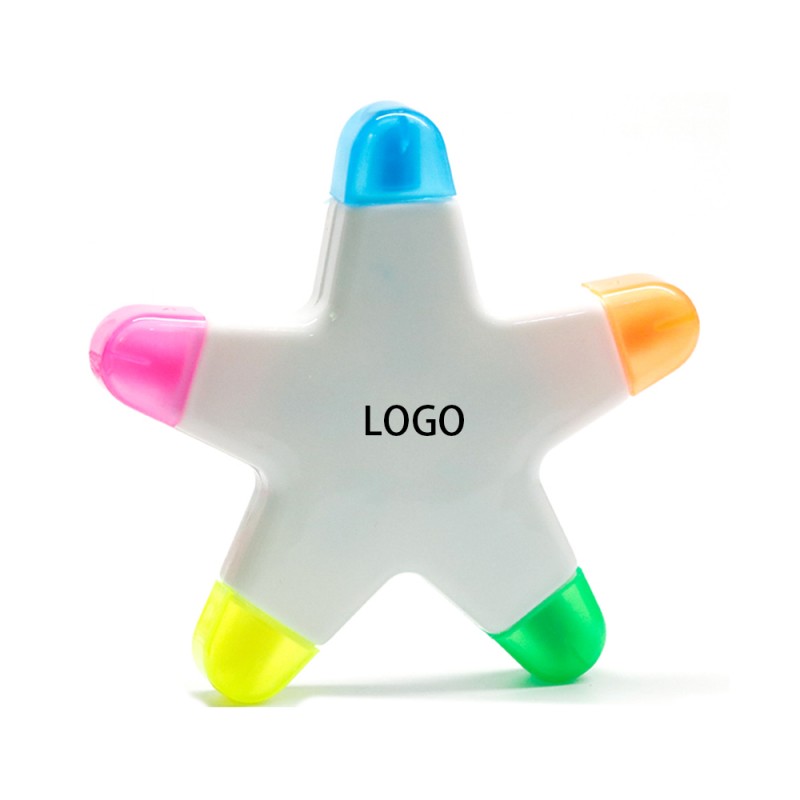 Star Shaped 5 Color Highlighters 